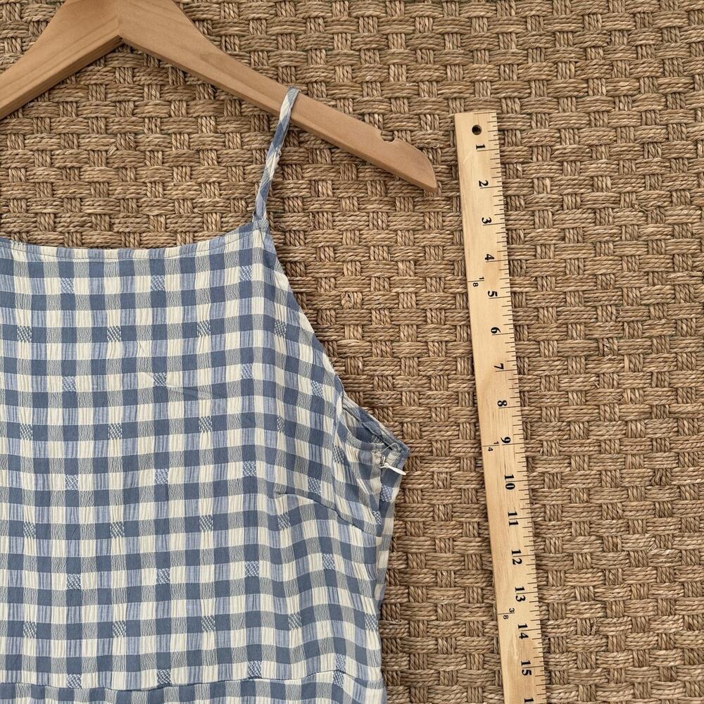 Vintage Nanette Lepore Blue Gingham Ruffle Maxi Dress Women’s Size 10 - Picture 9 of 11